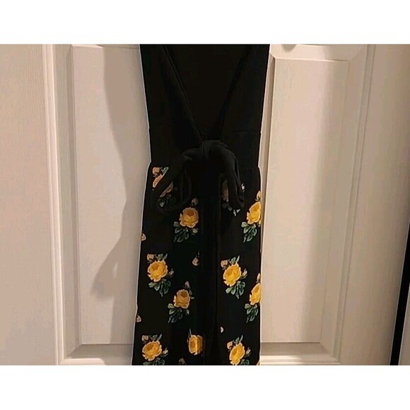 L8ter Sun Dress Black Floral Womens Size Small Tank Top Style Above the Knee - Picture 3 of 9